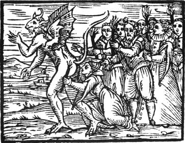 Brujas y su beso ritual al diablo