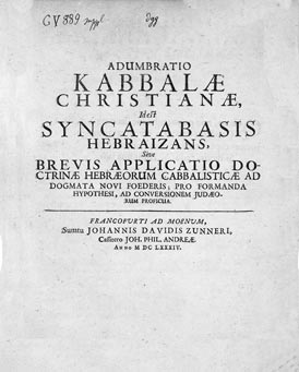 Portada de Adumbratio Kabbalae Cristianae 1684