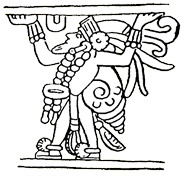 Bacab salido de una concha. Chichén Itzá