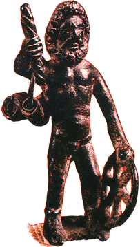 Estatua celta de bronce. Le Châtelet, Francia, Periodo romano