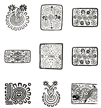 Espirales en diseños del Antiguo México