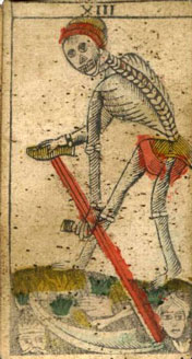 Esqueleto en la carta 13 del Tarot