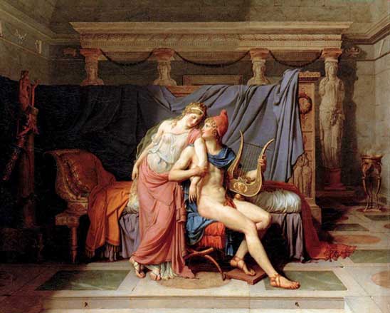 Los amores de Paris y Helena. Jacques Louis David.