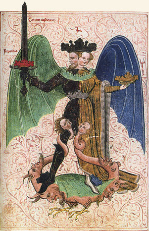 Hermafrodita alquímico. Libro de la Santísima Trinidad, s. XV.