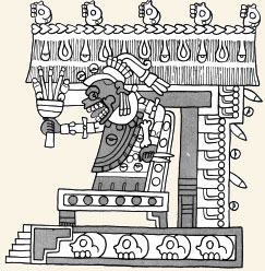Templo del dios de la muerte. Códice Fejérvary-Mayer, pág. 35