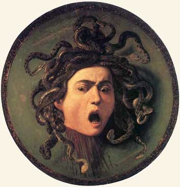 Medusa. Caravaggio. Galería de los Uffizi, Florencia