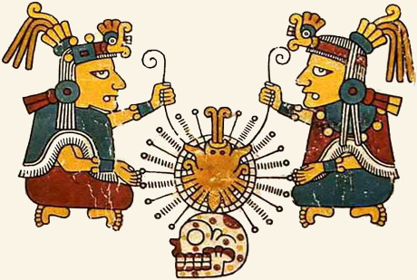 Ometecuhtli y Omecíhuatl. Códice Féjérvary-Mayer, pág. 25