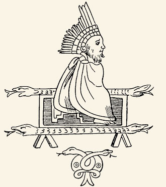 Quetzalcóatl como rey de Tula. Códice Florentino.