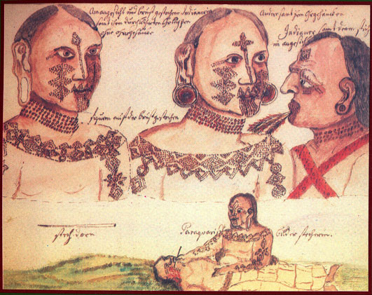 F. Paucke, Tatuajes de los mocovíes, c. 1760.