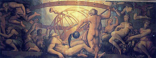 La castración de Urano. Giorgio Vasari y Cristofano Gherardi, c. 1560. Palazzo Vecchio, Florencia.